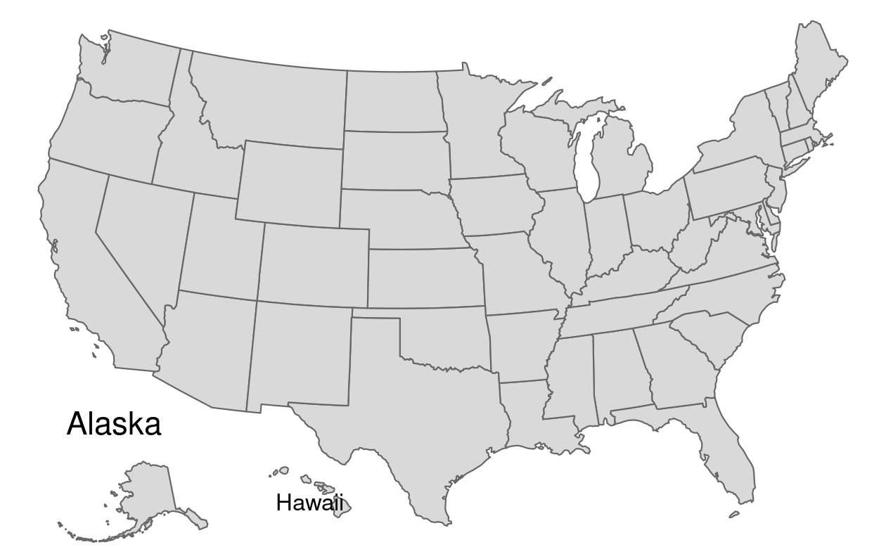 Map of the United States.