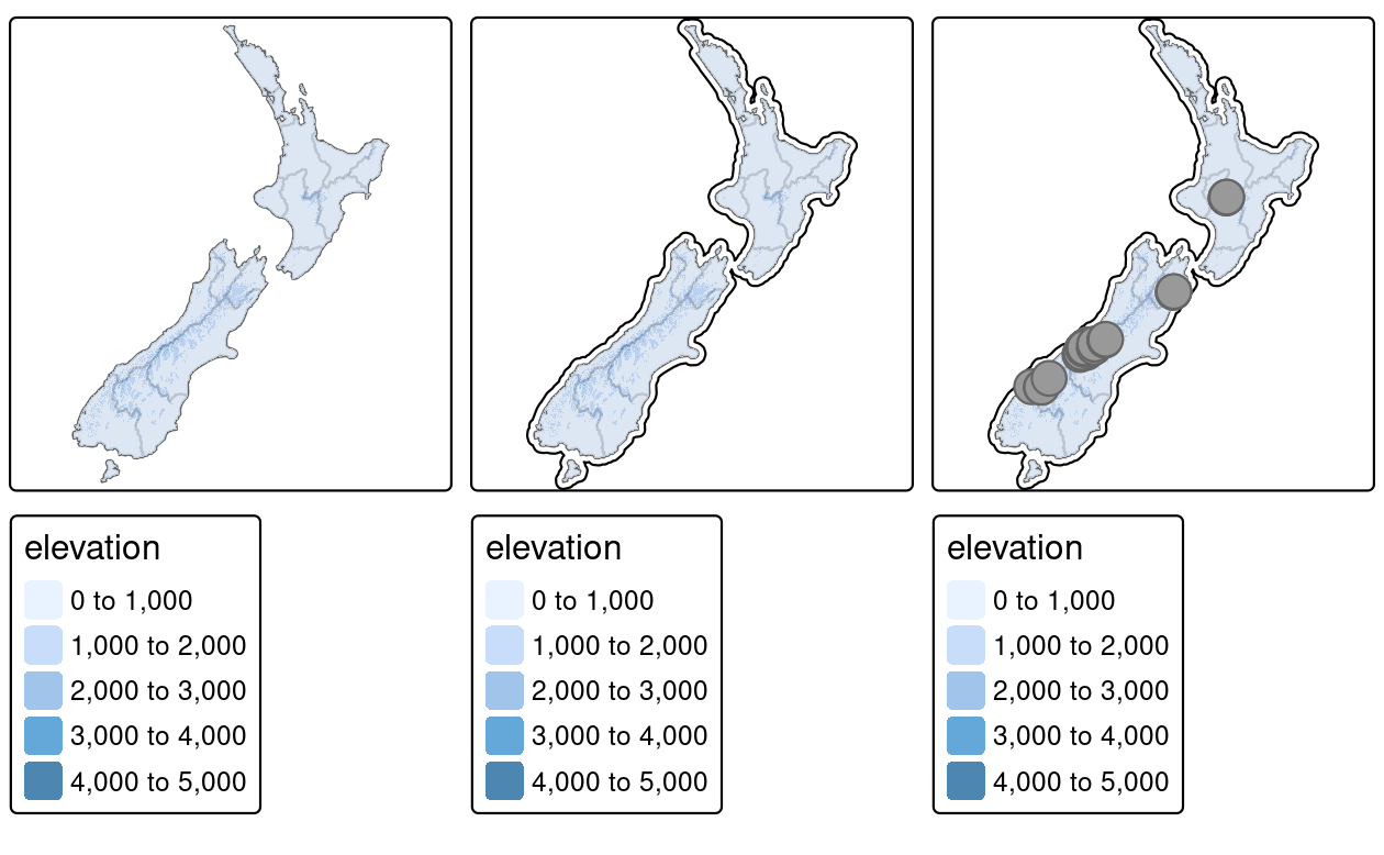 Maps with additional layers added to the final map of Figure 9.1.